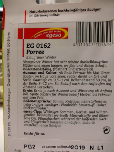 Porree Lauch Blaugr�ner Winter