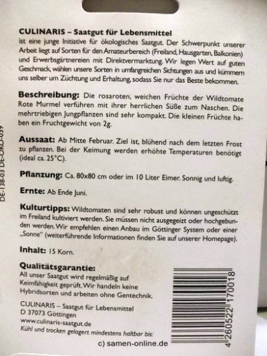 Tomate Rote Murmel Wildtomate