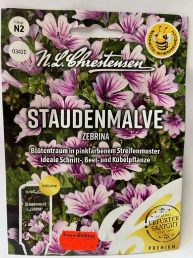 Malve, Staudenmalve, 'Stripes' - Malva sylvestris