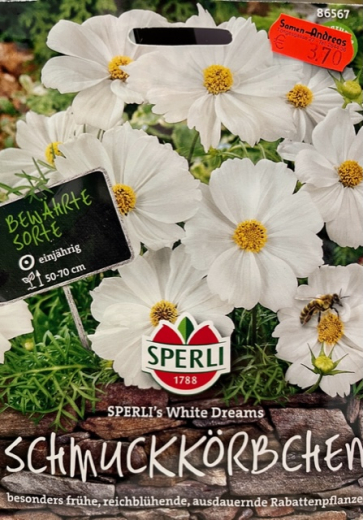 Schmuckkrbchen Sperlis White Dreams  Cosmos bipinnatus