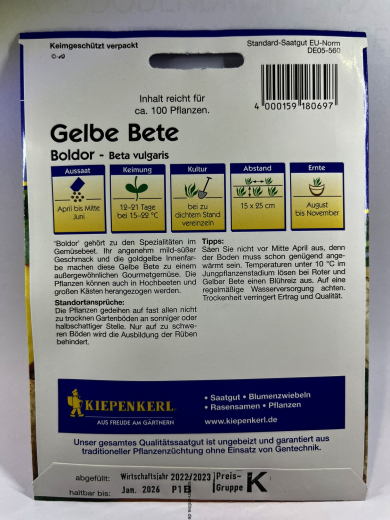 Gelbe Bete Boldor - beta vulgaris