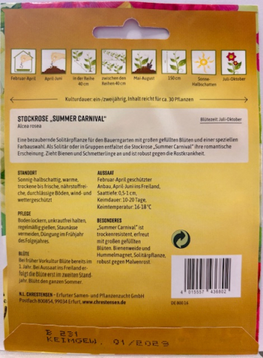 Stockrose 'Summer Carnival' Alcea rosea