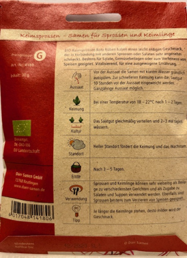 Keimsprossen Rote R�ben