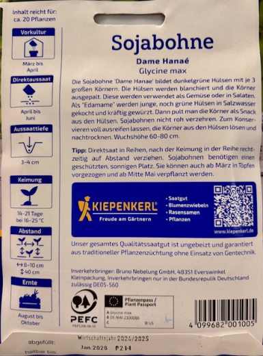 Sojabohne 'Dame Hana�' Edamame