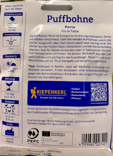 Puffbohne Perla