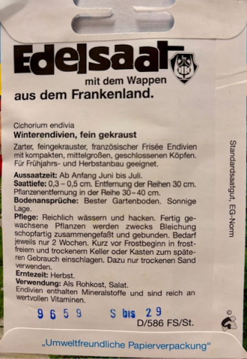 Endivie Frisee Winterendivie "Wallone Frisan"