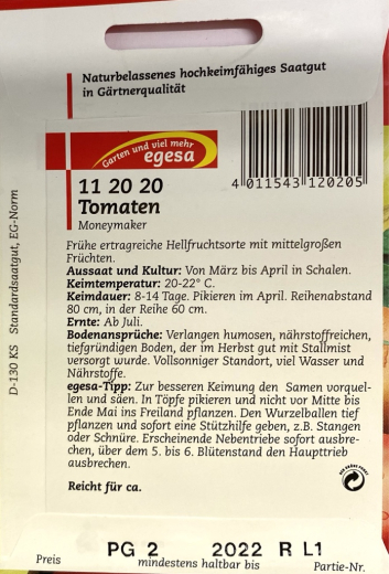 Tomaten Hellfrucht, Moneymaker