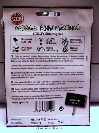 niedrige Blumenmischung 'Sperlis Bl�tenteppich'