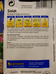 Schnittsalat Krauser gelber Bionda a foglia di quercia