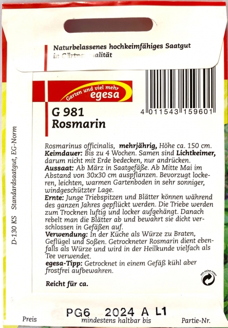Rosmarin - Rosmarinus officinalis